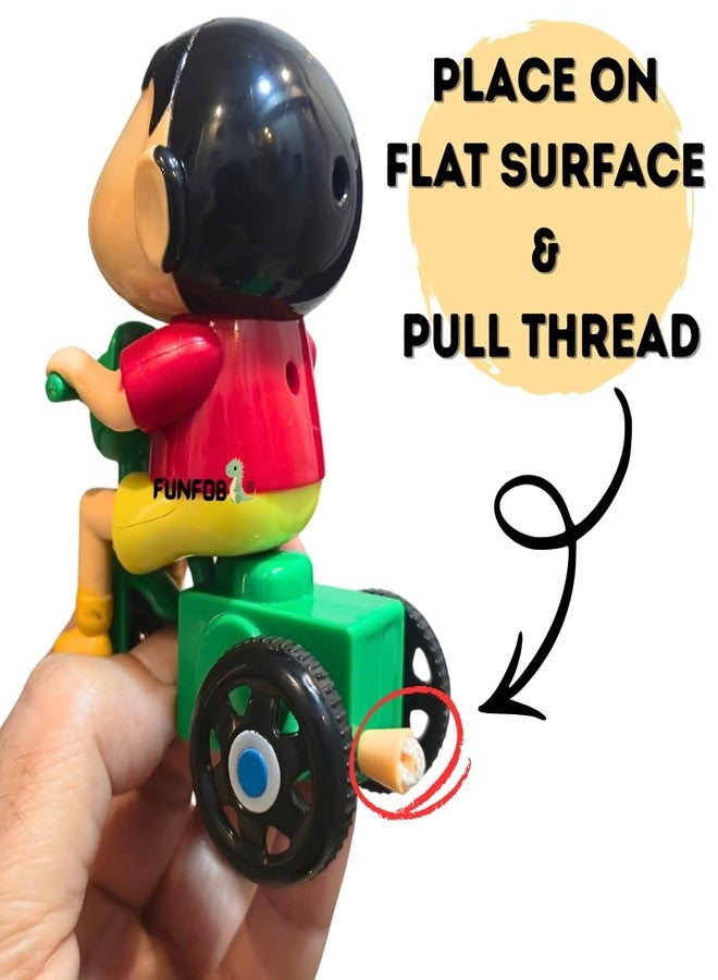 FUNFOB Shinchan Moving Toy | Shinchan Action Figure Length-10cm PVC Multicolour | Shin-chan - Cycle Moving - Image 3